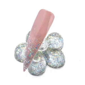 Glitter Training Display Flower Silver
