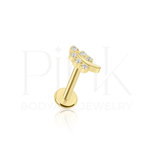 Labret Mini Folha Olimpo Zirconia Gold RI