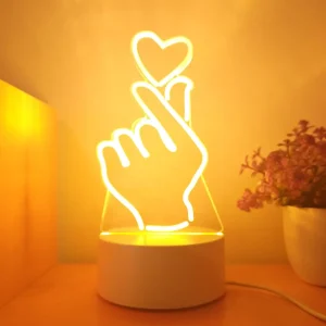 Candeeiro 3D Finger Heart