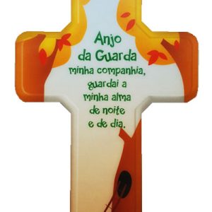Cruz colorida c/oração ao Anjo da Guarda